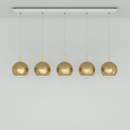 Tom Dixon Mirror Ball 25 cm Linear LED Hanglamp Goud