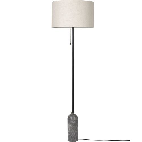 Gubi Gravity vloerlamp grijs marmer-canvas kap