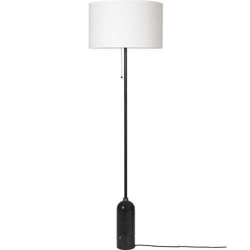 Gubi Gravity vloerlamp zwart marmer-witte kap