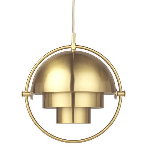 Gubi Multi-Lite hanglamp small, brass base, Brass Shiny