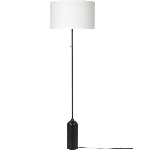 Gubi Gravity vloerlamp zwart staal-witte kap