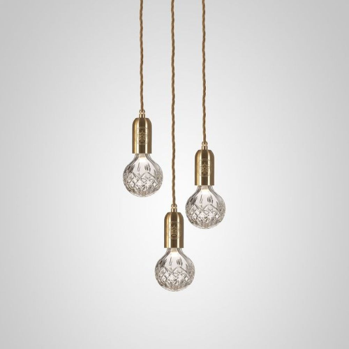 Lee Broom Crystal Bulb Chandelier 3 piece Hanglamp Messing