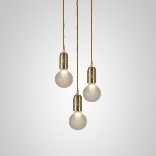 Lee Broom Crystal Bulb Chandelier 3 piece Hanglamp Messing