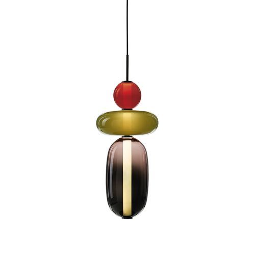 Bomma Pebbles Small Hanglamp - Configuratie 2 - Zwart, groen & rood
