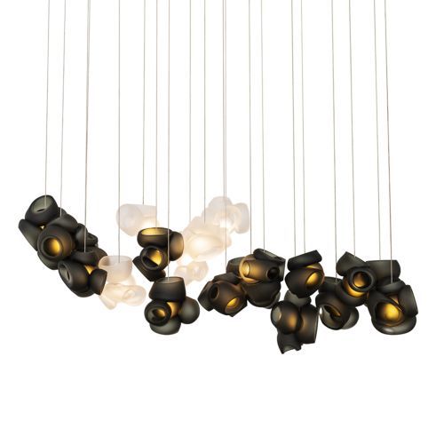 Bocci 100.20 Random Hanglamp Grijs met transparant Rechthoekige plafondkap