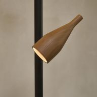Hollands Licht Timber Vloerlamp - Wit - Walnoot