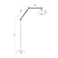 Tonone Bolt Floor Long 2 arm Upper Fit Vloerlamp - Oranje