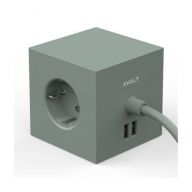 Avolt Square 1 USB + Magnet Stekkerdoos - Groen