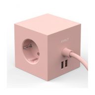 Avolt Square 1 USB + Magnet Stekkerdoos - Roze