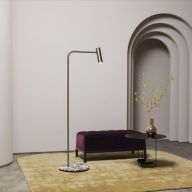 CTO Lighting Heron Vloerlamp - Brons - Calacatta Viola