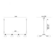 Tonone Bolt 8-pack Pendant Hanglamp - Creme Wit
