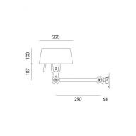 Tonone Bolt Bed Underfit met stekker Mirror Wandlamp - Blauw