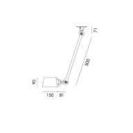 Tonone Bolt Ceiling 1 arm Sidefit Plafondlamp - Roze