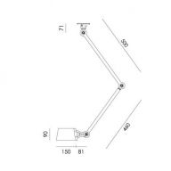 Tonone Bolt Ceiling 2 arm Sidefit Plafondlamp - Donkergrijs
