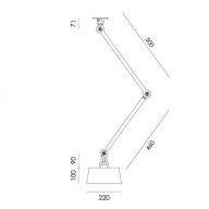 Tonone Bolt Ceiling 2 arm Underfit Plafondlamp - Oranje
