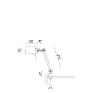 Tonone Bolt Desk 1 arm Small met tafelklem Tafellamp - Roze
