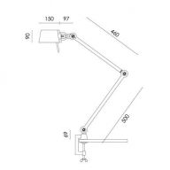 Tonone Bolt Desk 2 arm met tafelklem Tafellamp - Geel