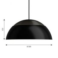 Louis Poulsen AJ Royal 500 V2 2700K Phase dimming Hanglamp - Zwart