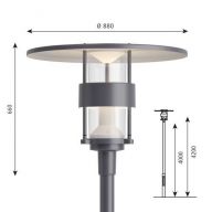 Louis Poulsen Albertslund Maxi Lantaarnpaal - 3000K Nightdim - Grijs
