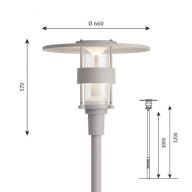 Louis Poulsen Albertslund Mini Lantaarnpaal - 3000K Nightdim - Aluminium
