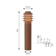 Louis Poulsen Bysted Garden Long Vloerlamp - 3000K Voetplaat zonder adapter - Bruin