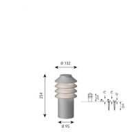 Louis Poulsen Bysted Garden Short Vloerlamp - 2700K Voetplaat zonder adapter - Aluminium