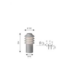 Louis Poulsen Bysted Garden Short Vloerlamp - 3000K Grondpin zonder adapter, met connector - Aluminium