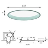 Louis Poulsen Circle Recessed 260 Plafondlamp - 3000K Opaal Dali - Licht Petroleum