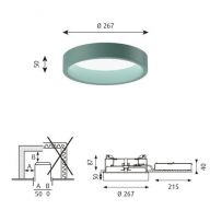 Louis Poulsen Circle Semi Recessed 260 Plafondlamp - 3000K Opaal Dali - Licht Petroleum