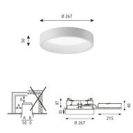 Louis Poulsen Circle Semi Recessed 260 Plafondlamp - 3000K Opaal Dali - Wit