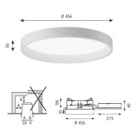Louis Poulsen Circle Semi Recessed 450 Plafondlamp - Kelvin instelbaar - Opaal Dali - Wit
