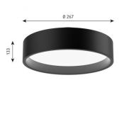 Louis Poulsen Circle Surface 260 Plafondlamp - 3000K Opaal Dali - Zwart