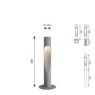 Louis Poulsen Flindt Bollard 800 Vloerlamp - 3000K Grondanker - Aluminium