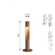 Louis Poulsen Flindt Bollard 800 Vloerlamp - 3000K Vloerplaat - Bruin
