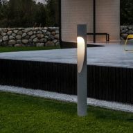 Louis Poulsen Flindt Bollard 800 Vloerlamp - 3000K Vloerplaat - geaard - Aluminium
