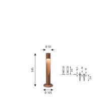 Louis Poulsen Flindt Garden Short Vloerlamp - 2700K Grondpin met adapter - Bruin