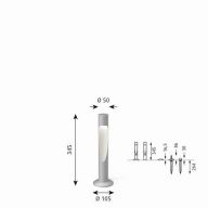 Louis Poulsen Flindt Garden Short Vloerlamp - 2700K Grondpin zonder adapter - Aluminium