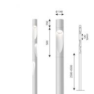 Louis Poulsen Flindt Plaza Mast - 3,5m - Voetplaat - Aluminium