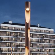Louis Poulsen Flindt Plaza Mast - 3,5m - Voetplaat - Bruin