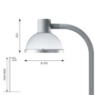 Louis Poulsen Icon Lantaarnpaal - 3000K 3303lm 2x Zhaga sr - ASY2 - Aan draad gemonteerd - Aluminium