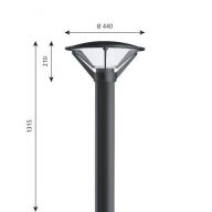 Louis Poulsen Kipp Bollard Vloerlamp - 3000K - Voetplaat - Geaard - Donkergrijs