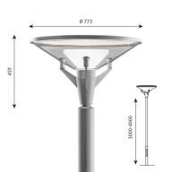Louis Poulsen Kipp Post Lantaarnpaal - 76 mast - 3000K Nightdim li - Aluminium