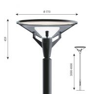 Louis Poulsen Kipp Post Lantaarnpaal - 76 mast - 3000K Nightdim hi - Donkergrijs