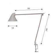 Louis Poulsen NJP Tafellamp met klem - 2700K - Lichtgrijs