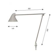Louis Poulsen NJP Tafellamp met pin 10 - 2700K - Lichtgrijs