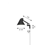 Louis Poulsen NJP Wall Short Wandlamp - 2700K - Zwart