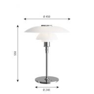 Louis Poulsen PH 4Â½-3Â½ Tafellamp - Chroom