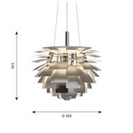 Louis Poulsen PH Artichoke 480 Hanglamp 3000K-1800K Phase dim - RVS