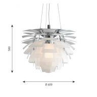 Louis Poulsen PH Artichoke 600 Glass Hanglamp - E27 100W - Wit