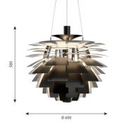 Louis Poulsen PH Artichoke 600 Hanglamp - 2700K Dali - ext. driver - Zwart